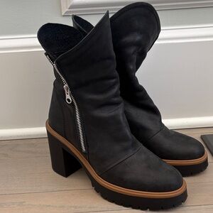 Free People Black Leather Ankle Boots